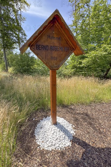 Wooden memorial plaque Wooden memorial with inscription Memorial Bernd Rosemeyer 1938,