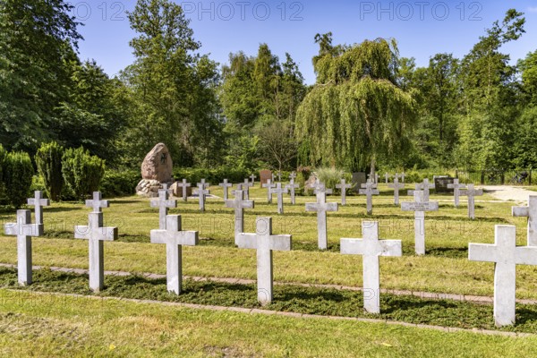 Cemetery on the Prinzeninsel in the GroÃŸer Plöner See near Plön, Schleswig-Holstein, Germany