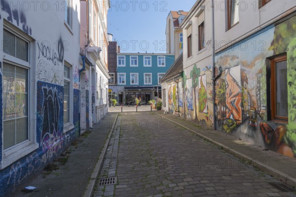 Residential street in the Ostertor quarter a popular residential area, eastern suburb, Wilhelminian