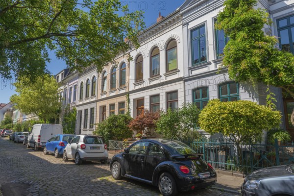 Residential street in the Ostertor neighbourhood a popular residential area, eastern suburb,