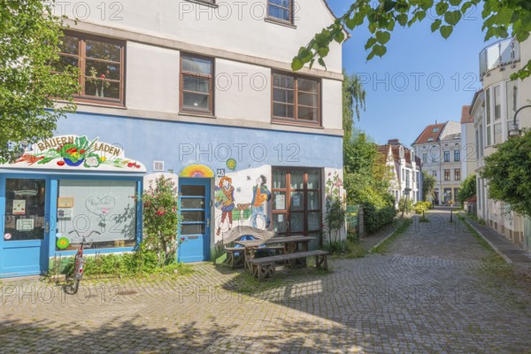 Residential street in the Ostertor neighbourhood a popular residential area, eastern suburb,