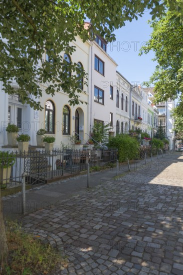Residential street in the Ostertor neighbourhood a popular residential area, eastern suburb,