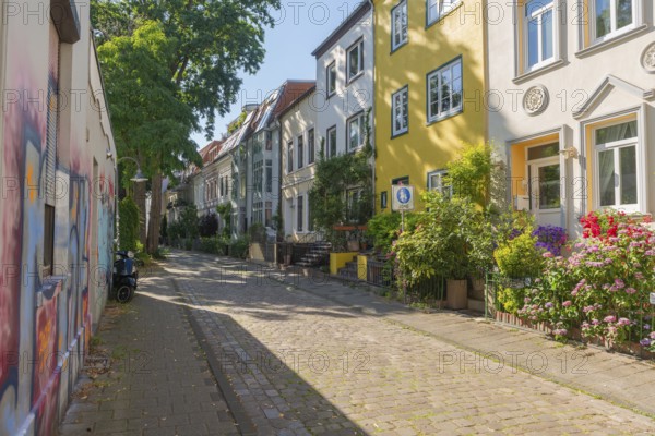 Residential street in the Ostertor neighbourhood a popular residential area, eastern suburb,