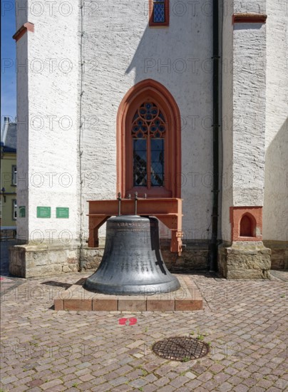 Communion bell, church bell at the church, St. Nicolaikirche, Döbeln Old Town, Döbeln, Saxony,