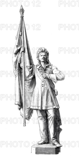The monument to the German fraternity in Jena in 1883, Thuringia, Germany, Historical, digitally