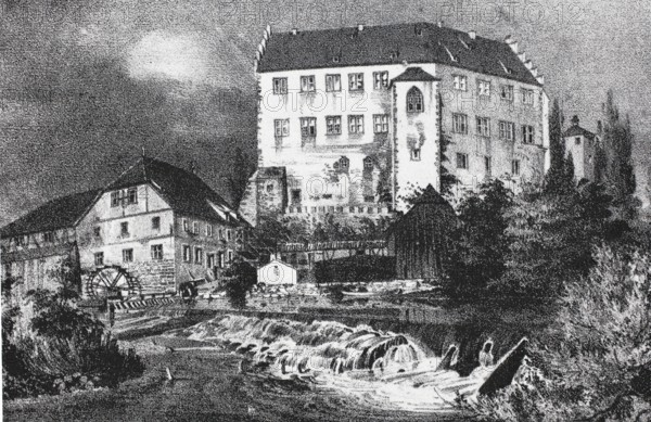 Aschach Castle in Mittelater, district of Bad Bocklet, district of Bad Kissingen, Bavaria, Germany,