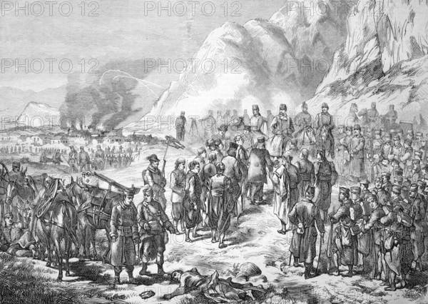 The Subjugation of the Zuppans in Dalmatia, Historical, Reproduction from an original with a scene
