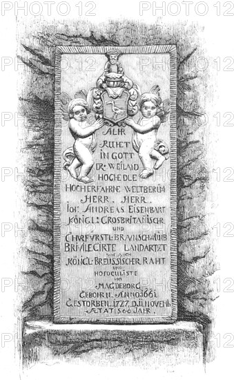 The tomb of Dr Eisenbart at the Aegidienkirche in Hann. MÃ¼nden, Johann Andreas Eisenbarth,