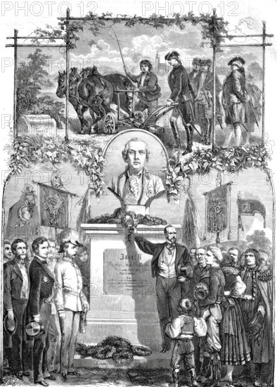The celebration in honour of Emperor Joseph II, Monument in Slavikovice in Moravia, Slavikovice in