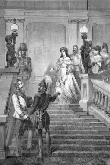 Reception of the Crown Prince of Prussia in Vienna, 1869, Historical, Reproduction from a 19th