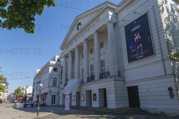 Theatre at Goetheplatz, playhouse with neoclassical columned front, ramparts, eastern suburb,