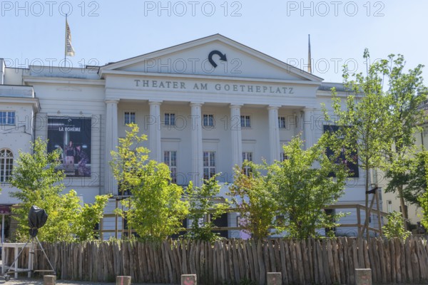 Theatre on Goetheplatz, theatre with neoclassical columned front, ramparts, eastern suburb,