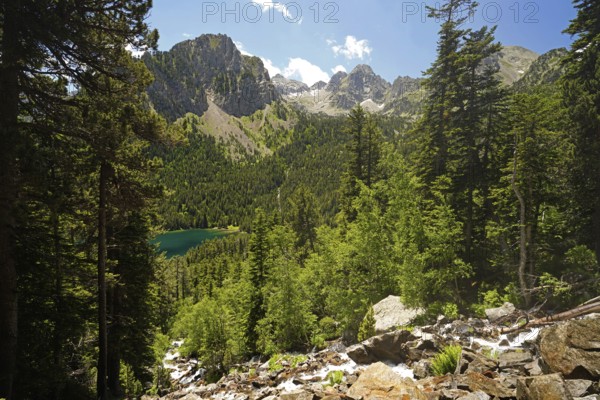 Lake Estany de Sant Maurici in the AigÃ¼estortes i Estany de Sant Maurici National Park, Catalonia,