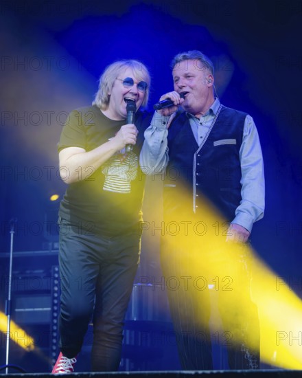 Tobias KÃ¼nzel and Henri Schmidt, singer of the band Die Prinzen at the Berliner Rundfunk 91.4 Open