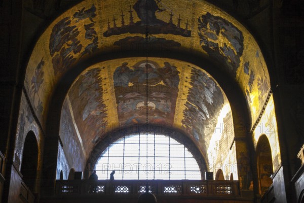 Ceiling mosaic in the Roman Catholic Basilica of St Mark on St Mark's Square, Venice, Veneto, Italy
