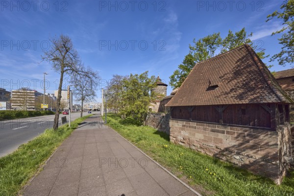 Spittlertorzwinger, footpath and cycle path, street, general architecture, city fortification, city