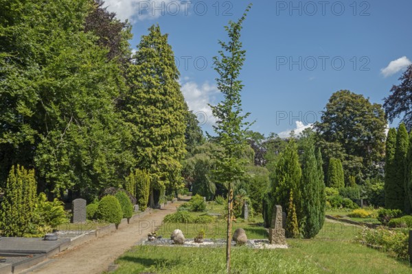 Under-tree burial, resting place, accessible place, Lutheran cemetery, Heisfelder StraÃŸe, Leer,