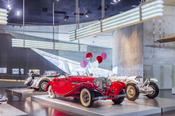 Mercedes-Benz 500 K special roadster from 1936. The Mercedes-Benz Museum in Stuttgart presents a