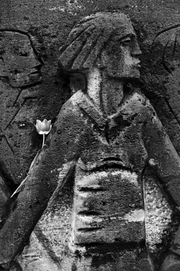 Bittermark memorial, memorial site, detail with tulip for the memorial service on Good Friday,