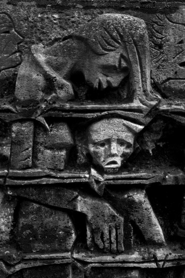 Bittermark memorial, memorial site, detail of the relief, artist Karel Niestrath, Dortmund, Ruhr