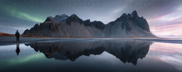 Scenic landscapes of northern Europe and Scandinavia with Aurora Borealis and Northern Lights.