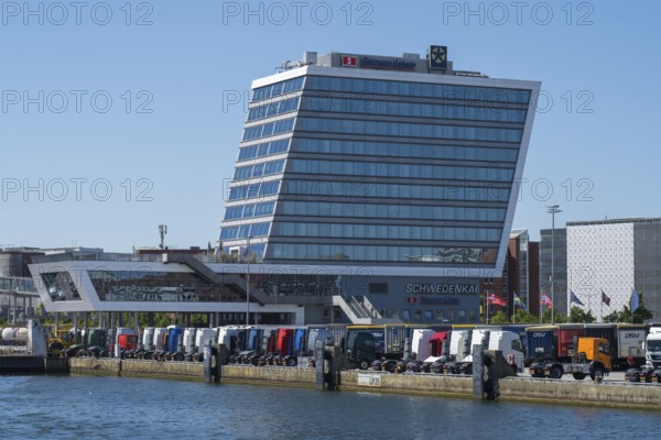 Modern office building, Stena Line, Schwedenkai, harbour, Kiel, Kiel Fjord, Baltic Sea,