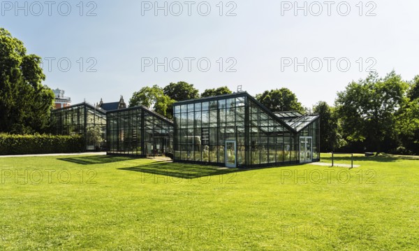 Greenhouses of the botanical garden in the Hardt-Anlagen in Wuppertal, Germany