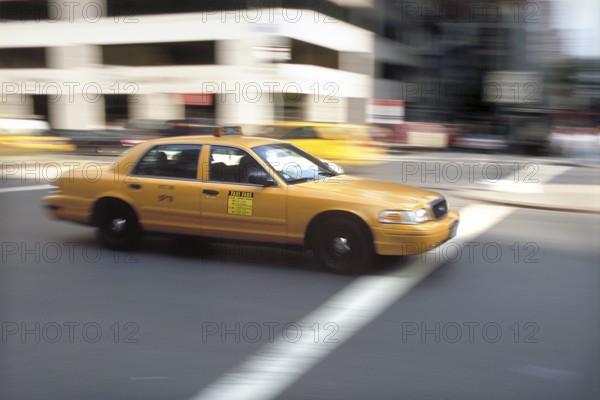 Yellow Cab, New York taxi, wipe effect, New York City, USA