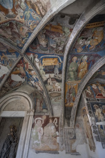 Cathedral cloister around 1370, the frescoes were painted from around 1390, Bressanone Cathedral,