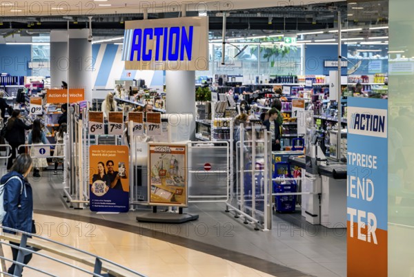 Action bargain store in the Königsbaupassagen shopping centre in Stuttgart, Baden-WÃ¼rttemberg,