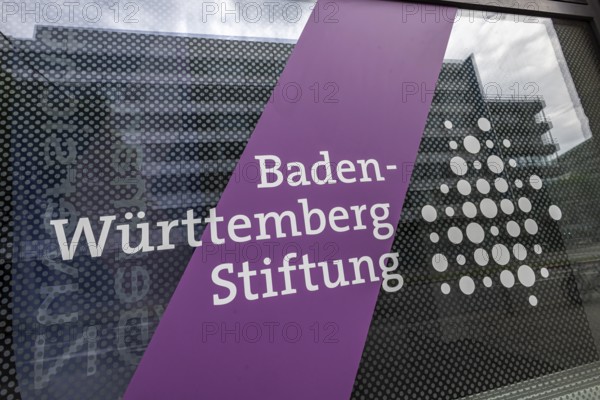 Baden-WÃ¼rttemberg Foundation. Exterior view of the building with logo and claim: German Zuversicht