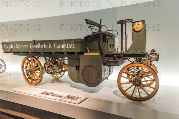 Daimler motor lorry from 1898. The Mercedes-Benz Museum in Stuttgart presents a journey through the