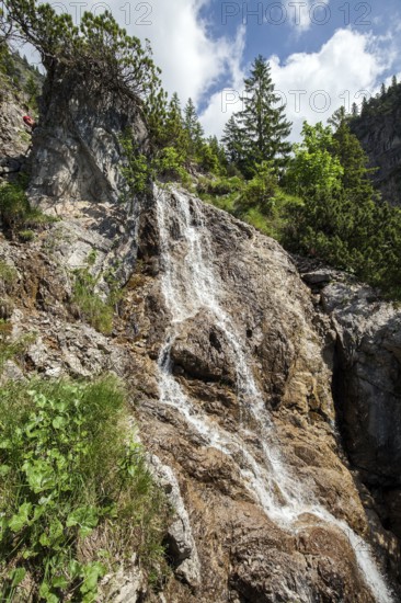 GaiÃŸalpbach waterfall on the hiking trail from the GaiÃŸalpe to Unterer GaiÃŸalpsee, near