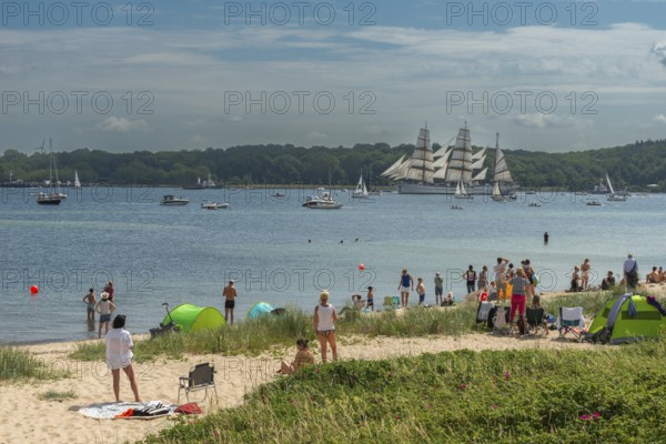 Windjammer parade 2025 on the Kiel Fjord at the end of Kiel Week, tall ships, three-master, sail