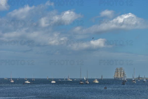 Windjammer Parade 2025 on the Kiel Fjord at the end of Kiel Week, tall ships, three-master, sail