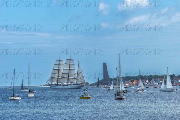 Windjammer parade 2025 on the Kiel Fjord at the end of Kiel Week, tall ships, three-master, sail