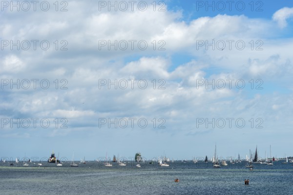 Windjammer Parade 2025 on the Kiel Fjord at the end of Kiel Week, tall ships, three-masters,