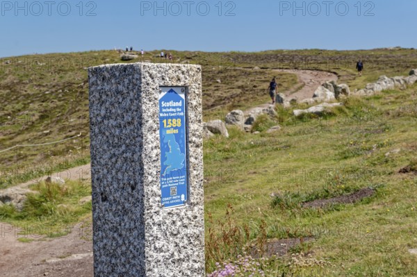 Coastal footpath, a long-distance footpath from the south of England to Scotland, at Lands End.