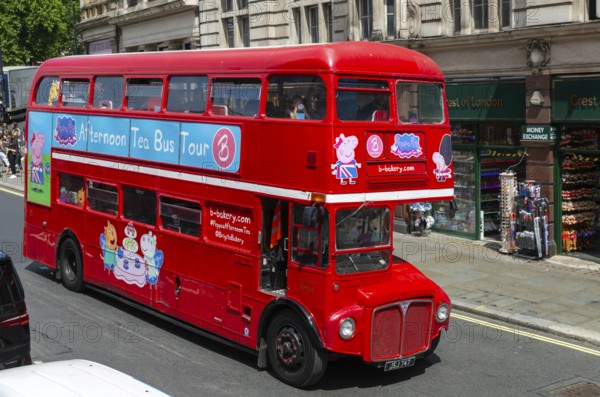 Red Routemaster double decker bus, Brigit's Bakery sightseeing tour bus, Parliament Street,