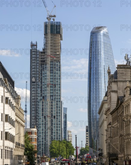 Opus 50 storey residential building Bankside Yards under construction, One Blackfriars tower,