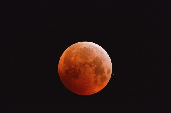 The 21.01.2019... Core shadow lunar eclipse... Blood moon (super moon, lunar eclipse), brightly