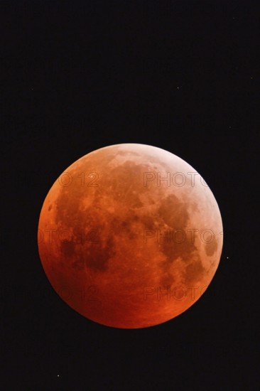 The 21.01.2019... Core shadow lunar eclipse... Blood moon (super moon, lunar eclipse), brightly
