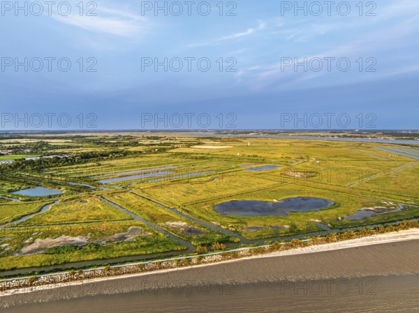 Marshes over Randonnee entre Histoire et Nature from a drone, Fouras, Fouras-les-Bains,
