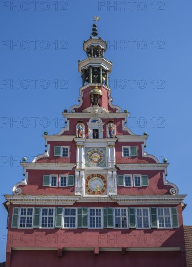 Detailansicht vom alten Rathaus in der historischen Altstadt von Esslingen, Esslingen am Neckar,