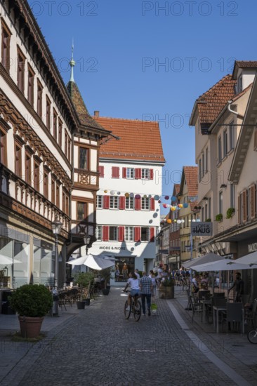 Unterer Metzgerbach, EinkaufsstraÃŸe, FuÃŸgÃ¤ngerzone in Esslingen am Neckar, Landkreis Esslingen,
