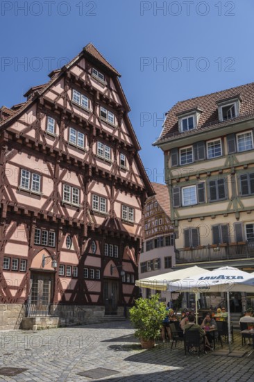 Historic half-timbered houses, exterior architecture in the old town centre of Esslingen, Esslingen