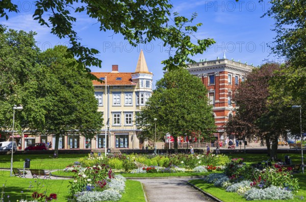 Idyllic green spaces in the picturesque municipal park of Lysekil (Lysekils stadsparken),