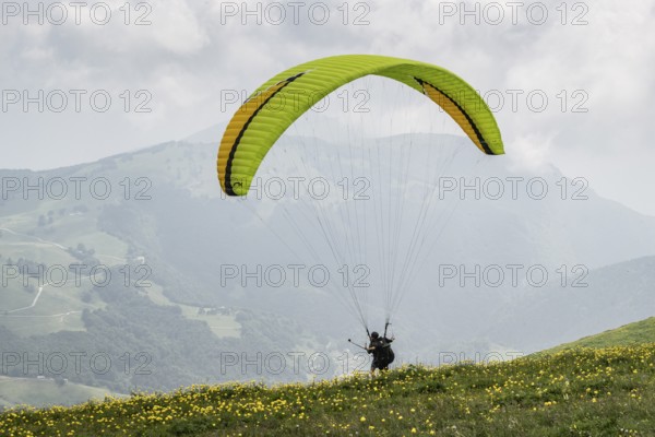 Paraglider, Monte Baldo, Veneto, Italy