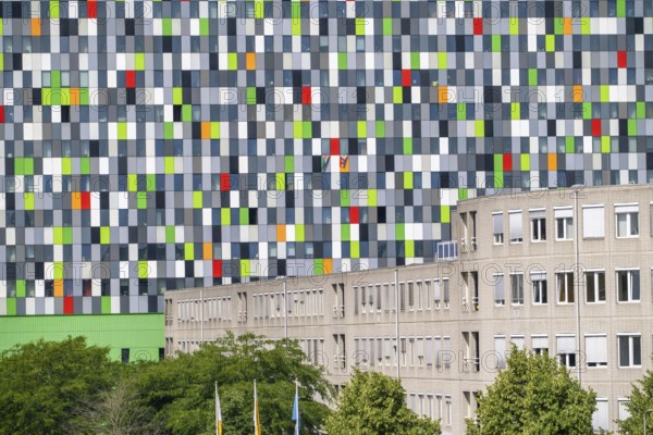 The Casa Confetti student residence, with colourful faÃ§ade, in the Science Park, Utrecht