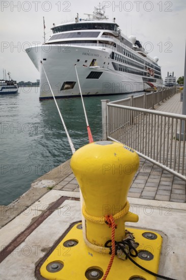 Detroit, Michigan - The Viking Octantis luxury cruise ship docked in Detroit during a cruise